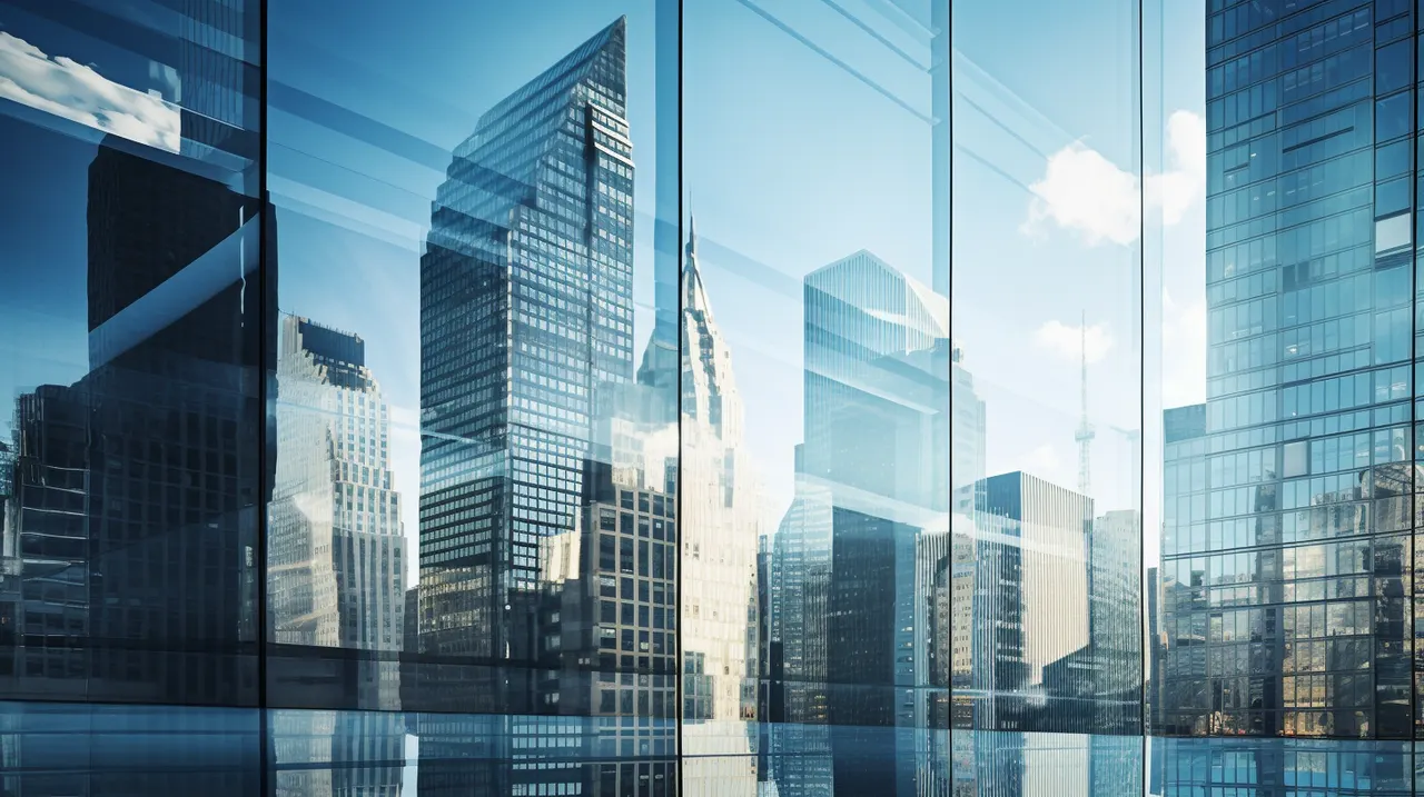 Financial district skyline backdrop